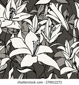Lilies seamless pattern