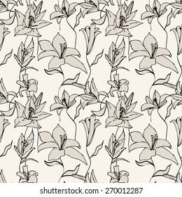 Lilies seamless pattern