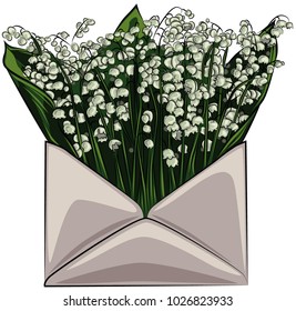 lilies of the valley in an envelope