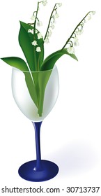 lilies of the valley in a glass