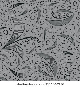 lirios del valle hojas patrón gráfico fondo gris