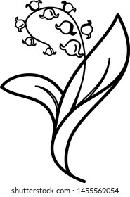 Lilies of the valley spring flowers icon in outline style