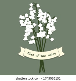 Lilies of the valley vector illustration of a floral background	
