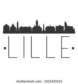 Lille France. City Skyline. Silhouette City. Design Vector. Famous Monuments.