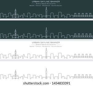 Lille Single Line Skyline Profile Banner