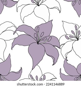 Cabezal de flores violeta lila para el diseño textil, patrón sin fisuras para papel o tela