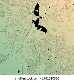 Lilongwe, Malawi - Urban vector city map with parks, rail and roads, highways, minimalist town plan design poster, city center, downtown, transit network, street blueprint