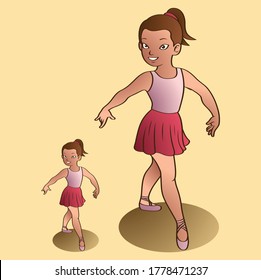 Liltte child free dance illustration vector 2