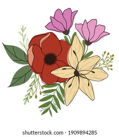 lily and anemone bouquet flower