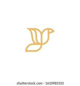 lily and bird logo design