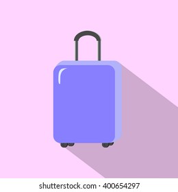 Lily blue baggage suitcase flat style vector illustration, luggage isolated clip art, travel baggage isolated, holiday travel illustration, pink baggage case, flat style luggage icon, travel clipart