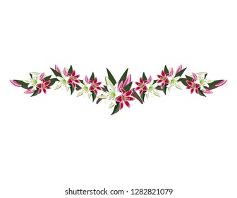 Lily branch with flowers decor