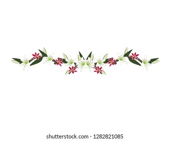Lily branch with flowers decor