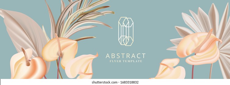 Lily llama ilustración vectorial realista en Vector 2020. Acuarela floral arte para cosméticos, spa, perfume, aroma, invitación a la boda. Afiche horizontal de verano, tarjetas de felicitación, encabezados, sitio web.