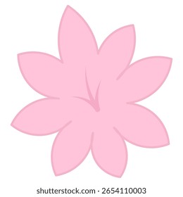 Lily. Delicada flor rosa com estames no centro. Ilustração do vetor de cores. Fundo branco isolado. Estilo plano. Ideia para web design.