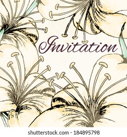 lily design card Vector illustration can be used for website background and greeting cards or cover decoration