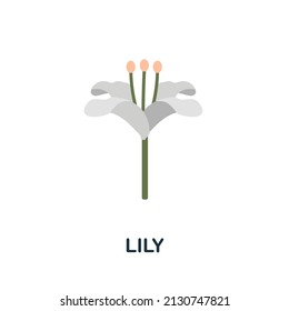 Lily flat icon. Colored element sign from flowers collection. Flat Lily icon sign for web design, infographics and more.