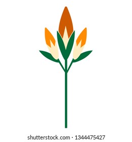 Lily flat illustration on white
