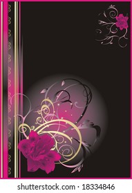 Lily. Floral abstract background for wrapping. Vector