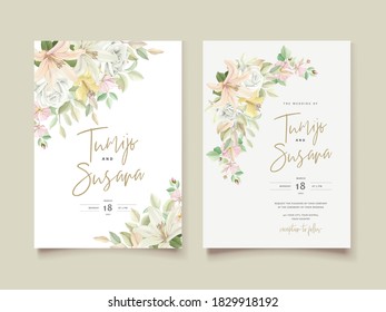 lily floral wedding invitation card