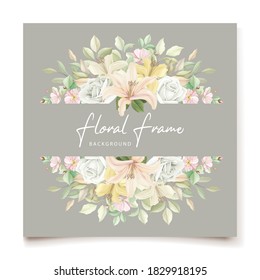 lily floral wedding invitation card