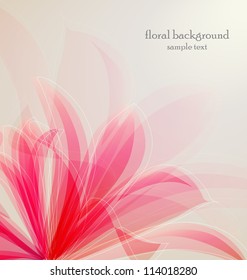 Lily flower abstract vector background, greeting card template