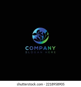 Lily flower art logo design