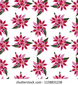 Lily flower background seamless