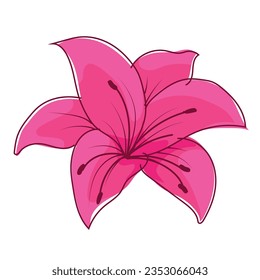 lily flower flat vector illustration logo icon clipart isolated on white background