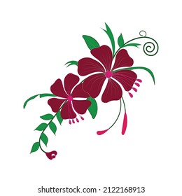 Lily flower floral Raster version of vector illustration