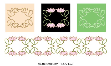 lily Flower Frame Decor Element