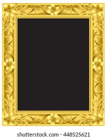 Lily flower gold frame from vector