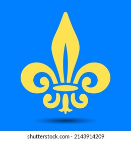 lily flower heraldic symbol, vector illustration 