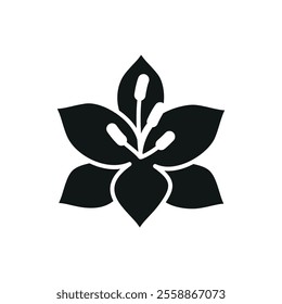 Lily flower icon features a clean and versatile style, perfect for representing beauty and sophistication in both print and digital media