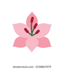 Lily flower icon features a clean and versatile style, perfect for representing beauty and sophistication in both print and digital media