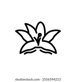 lily flower icon line style