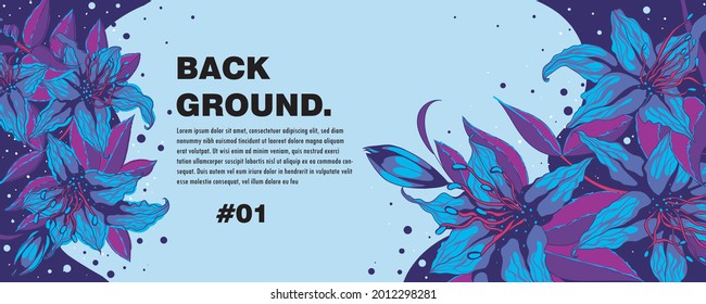 Lily Flower Illustration Banner Template with Dummy Text, perfect for web design, landing page, and print material.