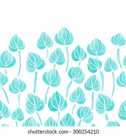 lily flower leaf seamless pattern