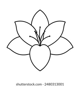 Lily flower line art icon