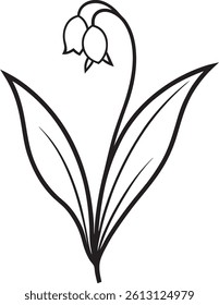 lily flower line art vector illustration