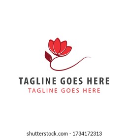 Lily flower logo design template. beautiful Lily logo vector illustration.
