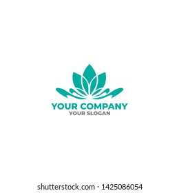 lily flower logo design vector