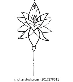 lily flower made in the style of graphics