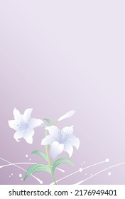 Fondo de la plantilla de postales de flores de Lily