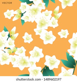 Lily flower seamless pattern, Vector illustration design element