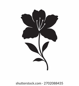 Arte vectorial de la flor del lirio en el fondo blanco