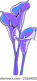 lily flower vector design for ornament or element, editable color