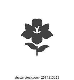Lily flower vector icon. filled flat sign for mobile concept and web design. Easter Lily glyph icon. Symbol, logo illustration. Vector graphics