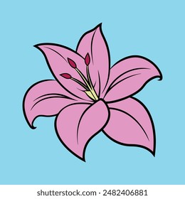 Icono de Vector de lirio de Ilustración vectorial floral. Puede utilizar para crear el diseño de la camiseta del logotipo, etc
