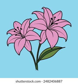 Lily flower vector illustration lily vector icon. You can use for creating logo t-shirt design etc